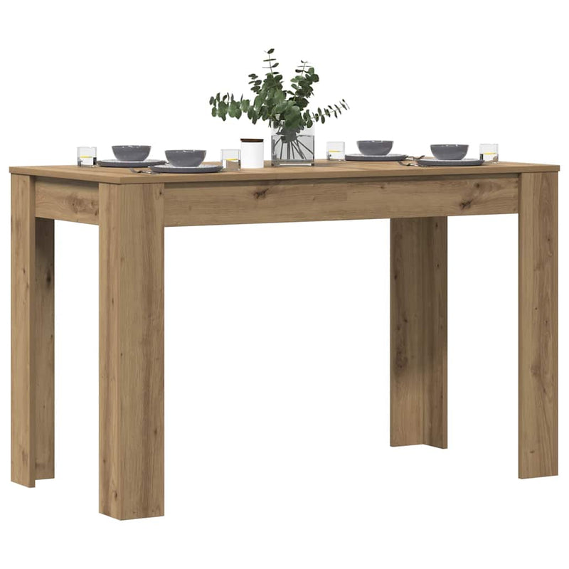 vidaXL Étkezőasztal kézműves tölgy 120x60x76 cm műszaki fa