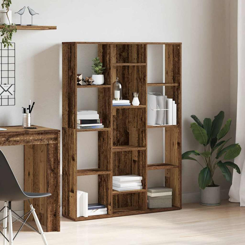 vidaXL antik fa forgácslap térelválasztó/könyvszekrény 100x24x140 cm