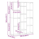 vidaXL kézműves tölgy forgácslap térelválasztó/könyvszekrény