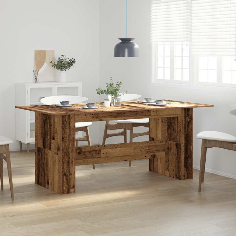 vidaXL Étkezőasztal Régi fa 180x90x76 cm Gépelt fa