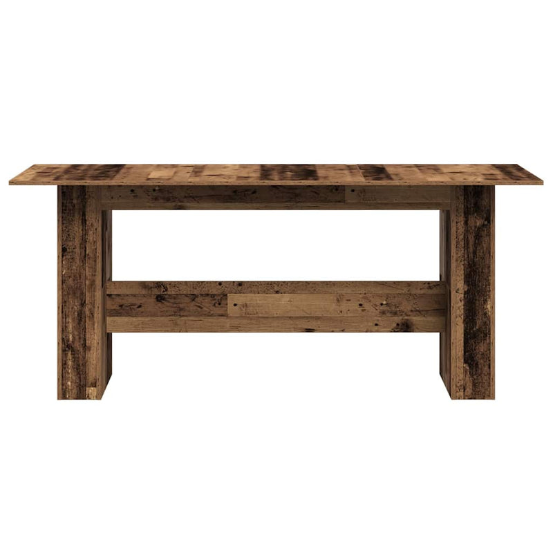 vidaXL Étkezőasztal Régi fa 180x90x76 cm Gépelt fa