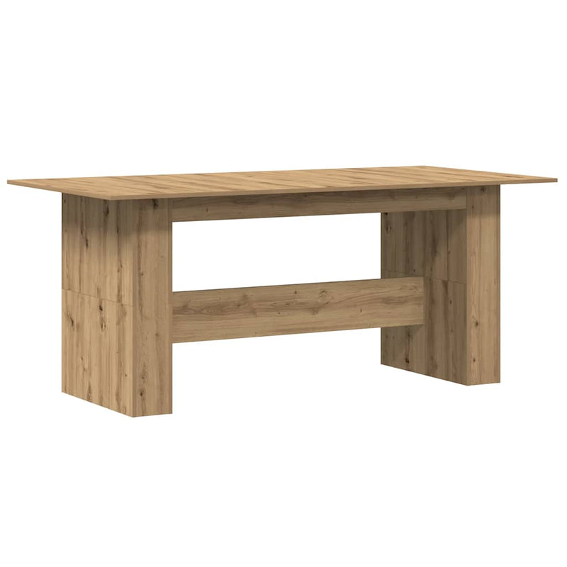 vidaXL kézműves tölgy színű szerelt fa étkezőasztal 180x90x76 cm