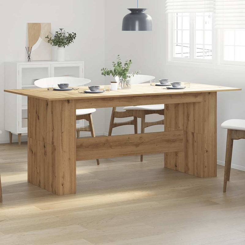 vidaXL kézműves tölgy színű szerelt fa étkezőasztal 180x90x76 cm