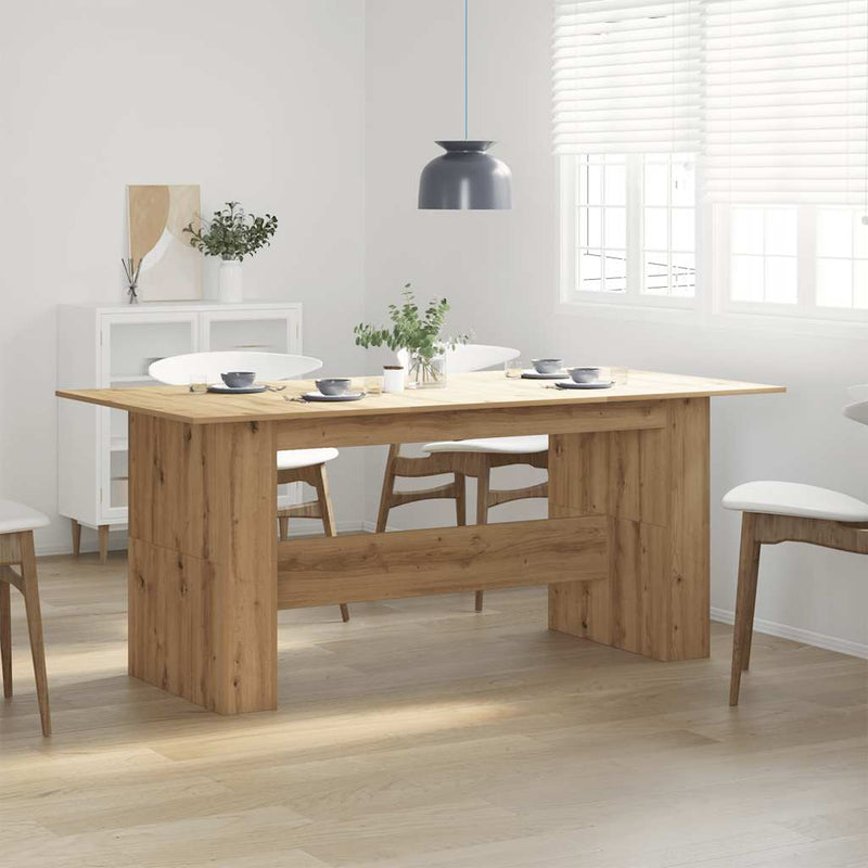 vidaXL kézműves tölgy színű szerelt fa étkezőasztal 180x90x76 cm