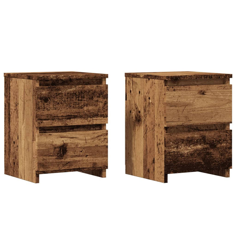 vidaXL 2 db antik fa színű szerelt fa éjjeliszekrény 30 x 30 x 40 cm