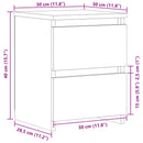 vidaXL 2 db antik fa színű szerelt fa éjjeliszekrény 30 x 30 x 40 cm