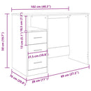 vidaXL antik fa színű szerelt fa íróasztal 102x76x50 cm