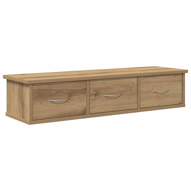 vidaXL kézműves tölgy színű szerelt fa faliszekrény 88x26x18,5 cm