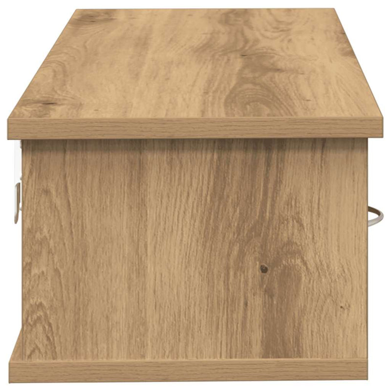 vidaXL kézműves tölgy színű szerelt fa faliszekrény 88x26x18,5 cm