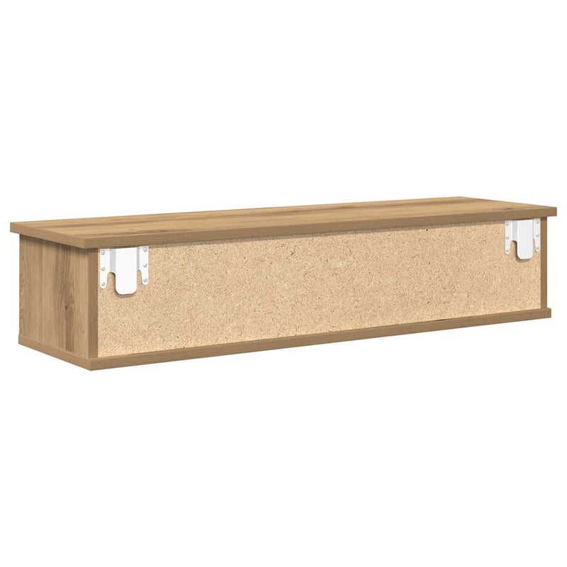 vidaXL kézműves tölgy színű szerelt fa faliszekrény 88x26x18,5 cm