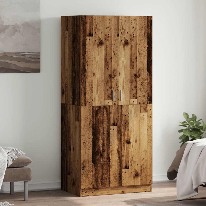 vidaXL antik fa színű szerelt fa ruhásszekrény 80x52x180 cm