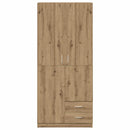 vidaXL kézműves tölgy színű szerelt fa ruhásszekrény 80x52x180 cm