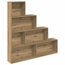 vidaXL kézműves tölgy színű szerelt fa könyvszekrény 157x24x160 cm