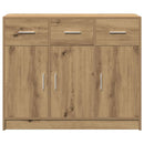 vidaXL kézműves tölgy színű szerelt fa tálalószekrény 91x28x75 cm