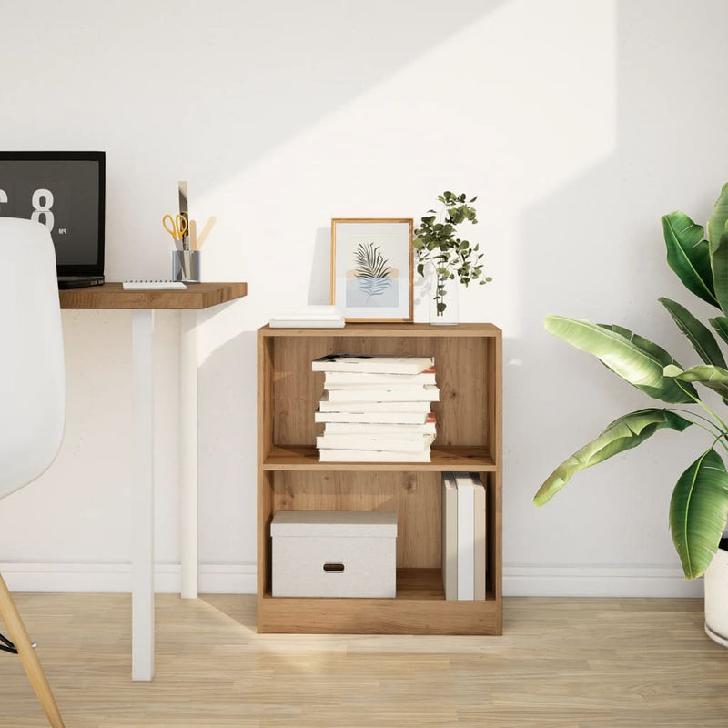 vidaXL kézműves tölgy szerelt fa könyvespolc 60 x 24 x 76 cm