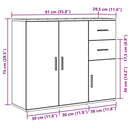 vidaXL antik fa színű szerelt fa tálalószekrény 91 x 29,5 x 75 cm