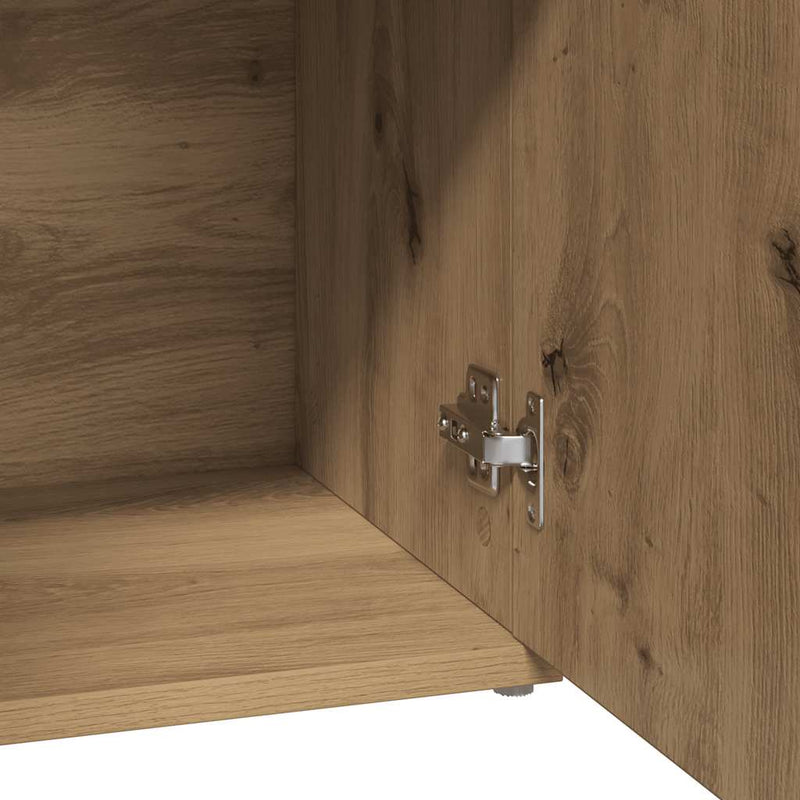 vidaXL kézműves tölgyfa tálalószekrény 91 x 29,5 x 75 cm