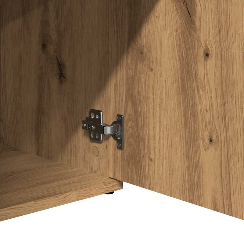 vidaXL kézműves tölgyfa tálalószekrény 91 x 29,5 x 75 cm