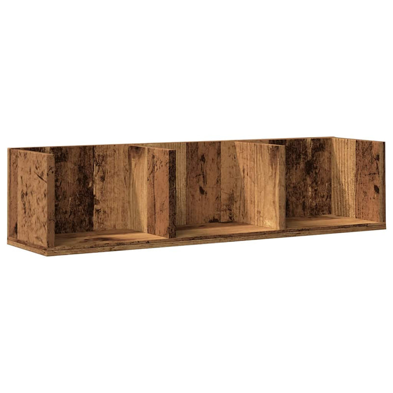 vidaXL antik fa színű szerelt fa CD-tartó fali polc 75 x 18 x 18 cm
