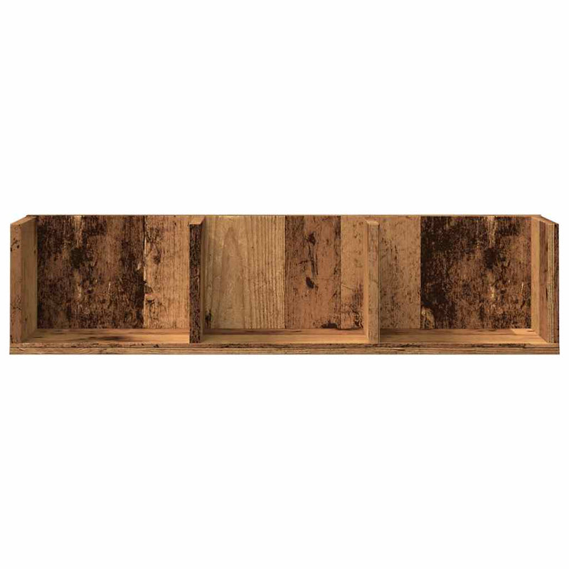 vidaXL antik fa színű szerelt fa CD-tartó fali polc 75 x 18 x 18 cm