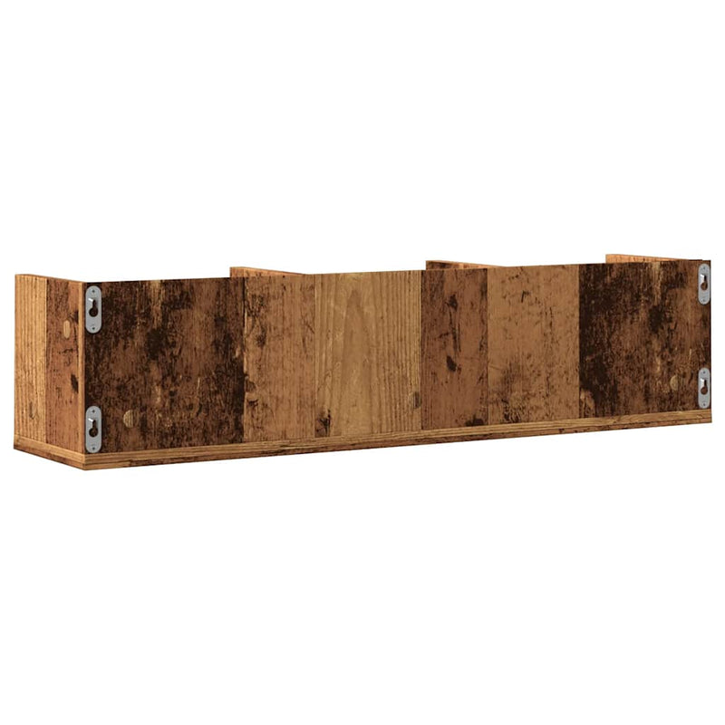 vidaXL antik fa színű szerelt fa CD-tartó fali polc 75 x 18 x 18 cm
