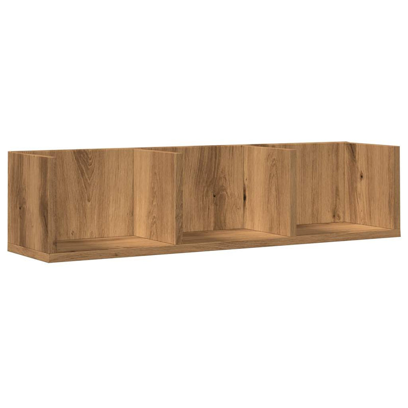 vidaXL kézműves tölgy színű szerelt fa CD-tartó fali polc 75x18x18 cm