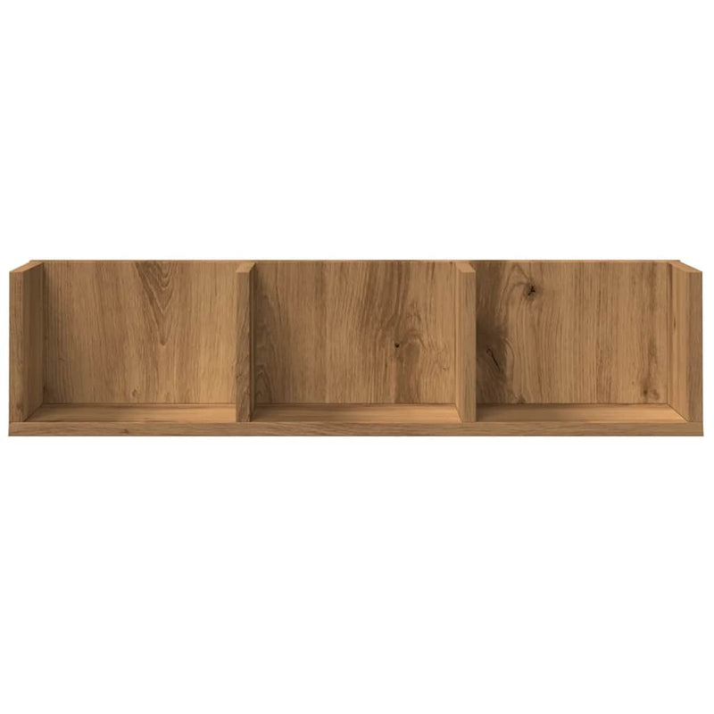 vidaXL kézműves tölgy színű szerelt fa CD-tartó fali polc 75x18x18 cm