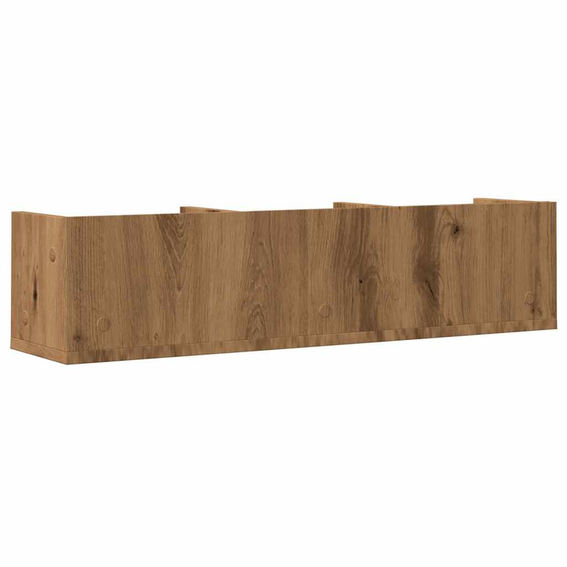 vidaXL kézműves tölgy színű szerelt fa CD-tartó fali polc 75x18x18 cm