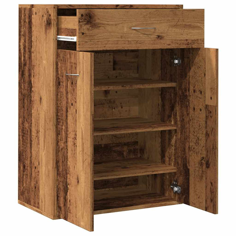 vidaXL antik fa színű szerelt fa cipősszekrény 60 x 35 x 84 cm