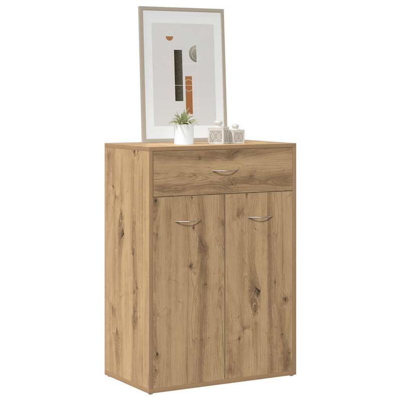vidaXL kézműves tölgy színű szerelt fa cipősszekrény 60 x 35 x 84 cm