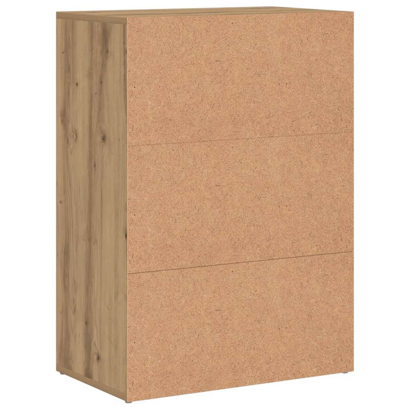 vidaXL kézműves tölgy színű szerelt fa cipősszekrény 60 x 35 x 84 cm
