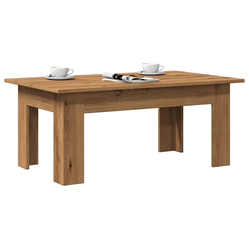 vidaXL dohányzóasztal kézműves tölgy 100x60x42 cm gépelt fa