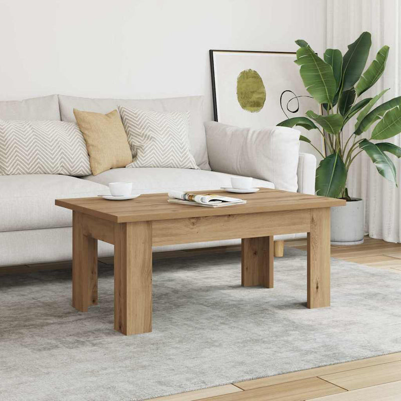vidaXL dohányzóasztal kézműves tölgy 100x60x42 cm gépelt fa