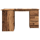 vidaXL sarokasztal Régi fa 145x100x76 cm Gépelt fa