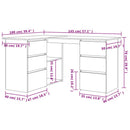 vidaXL sarokasztal Régi fa 145x100x76 cm Gépelt fa