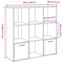 vidaXL antik fa színű szerelt fa könyvszekrény 98 x 29 x 97,5 cm