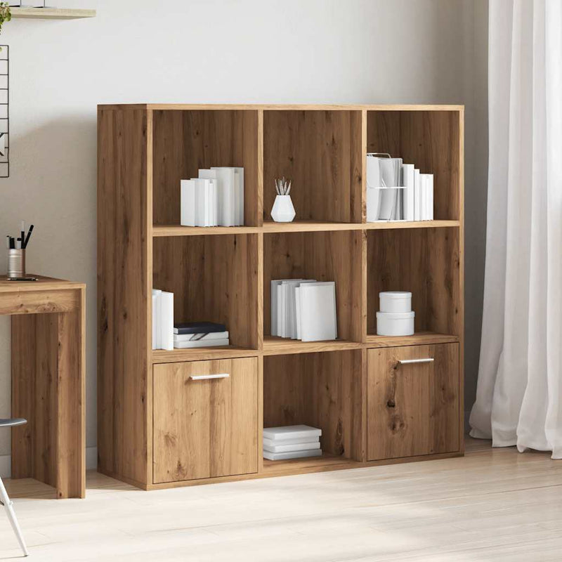 vidaXL kézműves tölgy színű szerelt fa könyvszekrény 98x29x97,5 cm