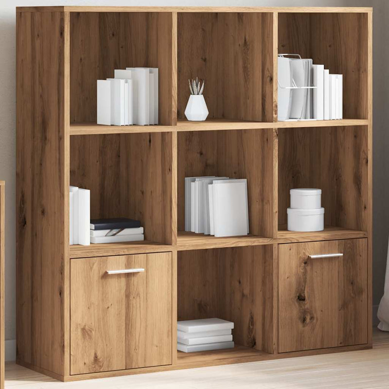 vidaXL kézműves tölgy színű szerelt fa könyvszekrény 98x29x97,5 cm