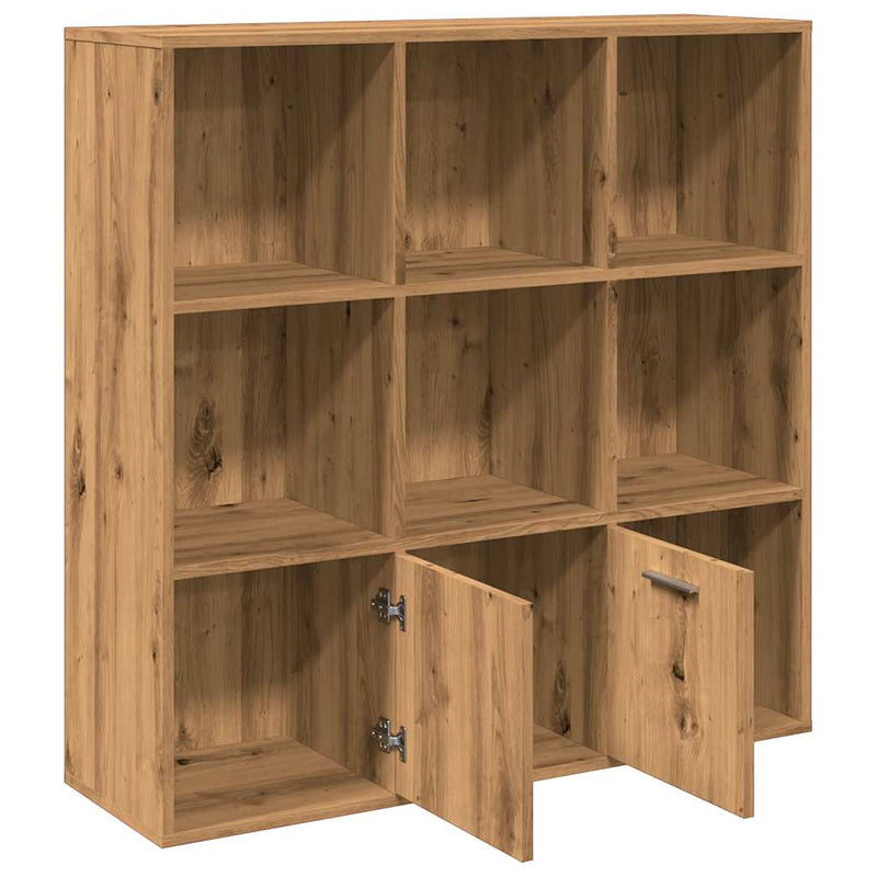 vidaXL kézműves tölgy színű szerelt fa könyvszekrény 98x29x97,5 cm