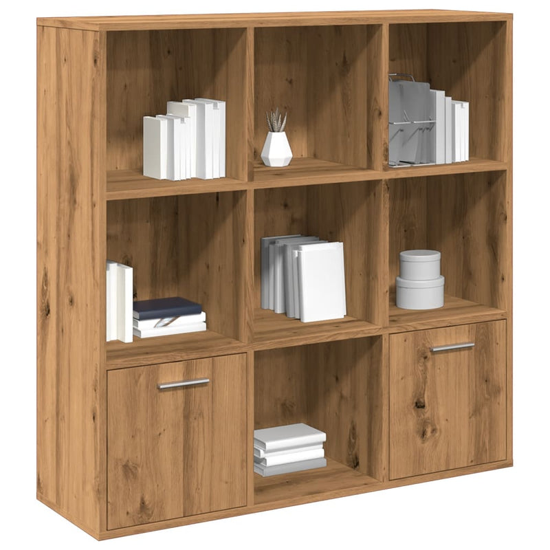 vidaXL kézműves tölgy színű szerelt fa könyvszekrény 98x29x97,5 cm