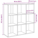 vidaXL antik fa színű könyvszekrény 98 x 29 x 97,5 cm