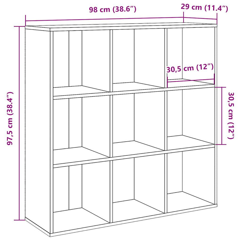 vidaXL antik fa színű könyvszekrény 98 x 29 x 97,5 cm