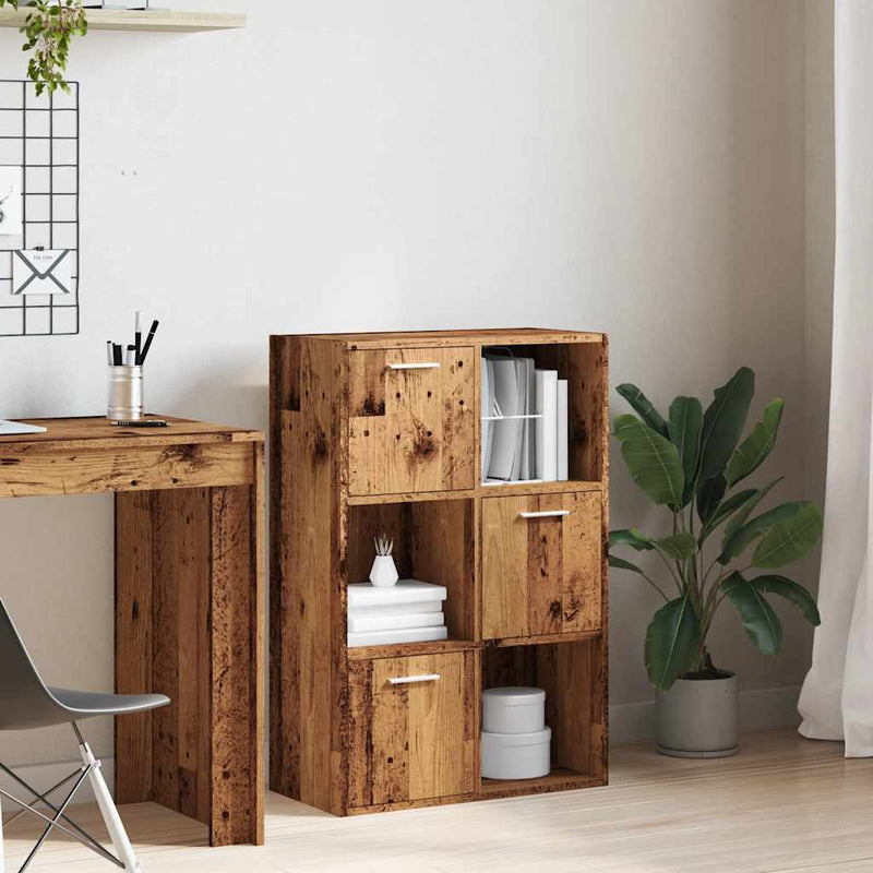 vidaXL antik fa színű szerelt fa könyvespolc 60,5 x 30 x 90 cm