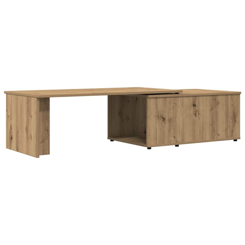 vidaXL kézműves tölgy színű szerelt fa dohányzóasztal 150x50x35 cm