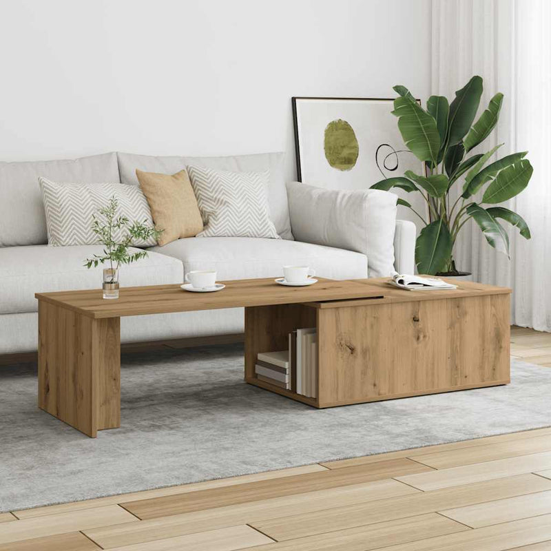 vidaXL kézműves tölgy színű szerelt fa dohányzóasztal 150x50x35 cm