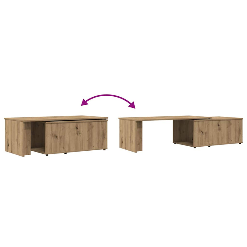 vidaXL kézműves tölgy színű szerelt fa dohányzóasztal 150x50x35 cm