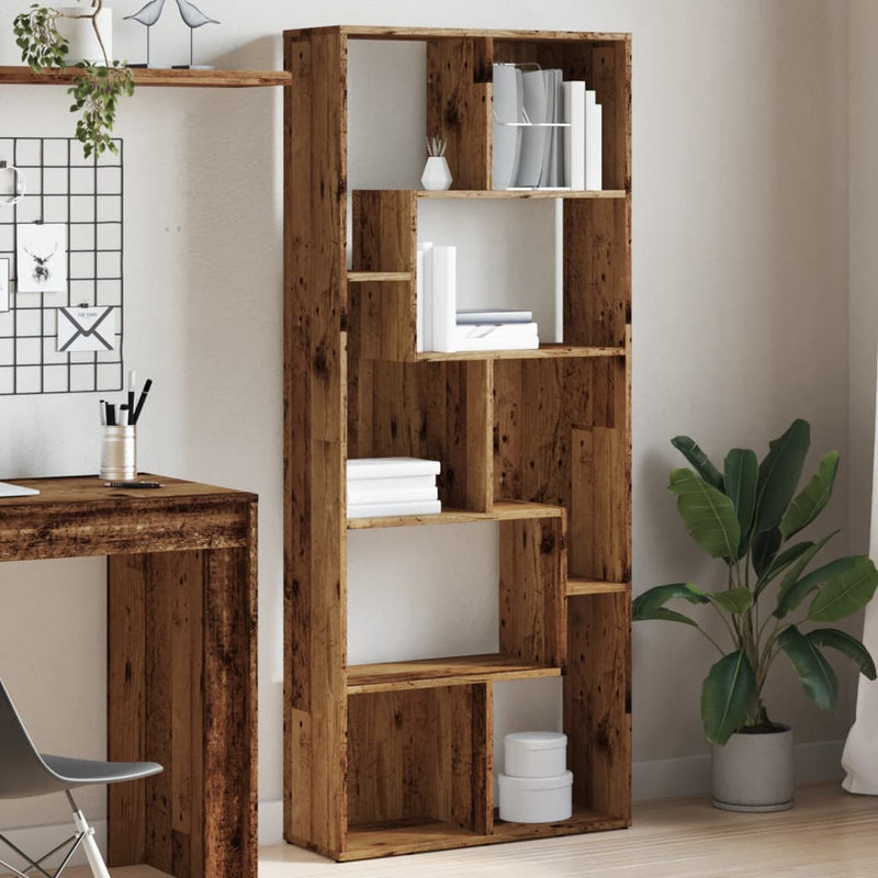 vidaXL antik fa színű szerelt fa könyvespolc 67 x 24 x 161 cm