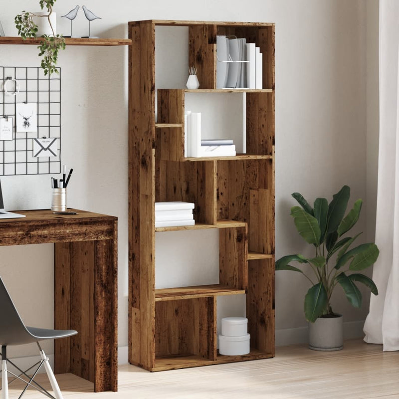 vidaXL antik fa színű szerelt fa könyvespolc 67 x 24 x 161 cm