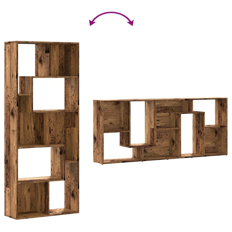 vidaXL antik fa színű szerelt fa könyvespolc 67 x 24 x 161 cm