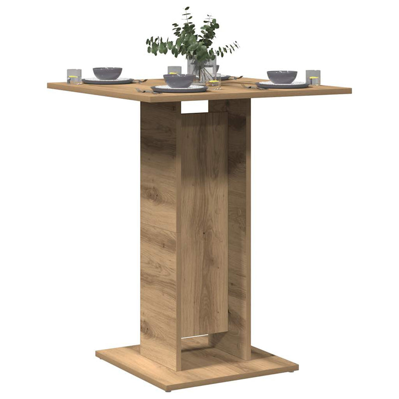 vidaXL kézműves tölgy forgácslap bisztróasztal 60 x 60 x 75 cm